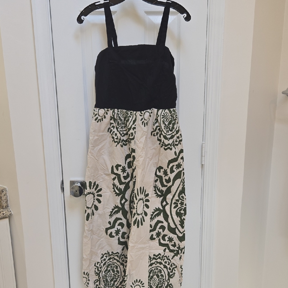 Kaktus Green and Cream Sleeveless Jumpsuit